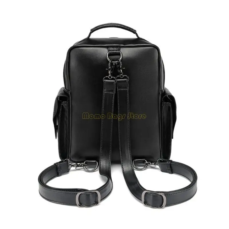 x90d حقيبة ظهر للكمبيوتر المحمول خمر للنساء pu pu steries steries school rucksack