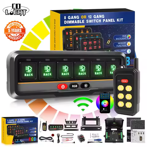 CO LIGHT 8 Gangs Switch Panel RGB Caravan Control Panels APP Control LED Wireless with Remote 230PT Electronic Relay System