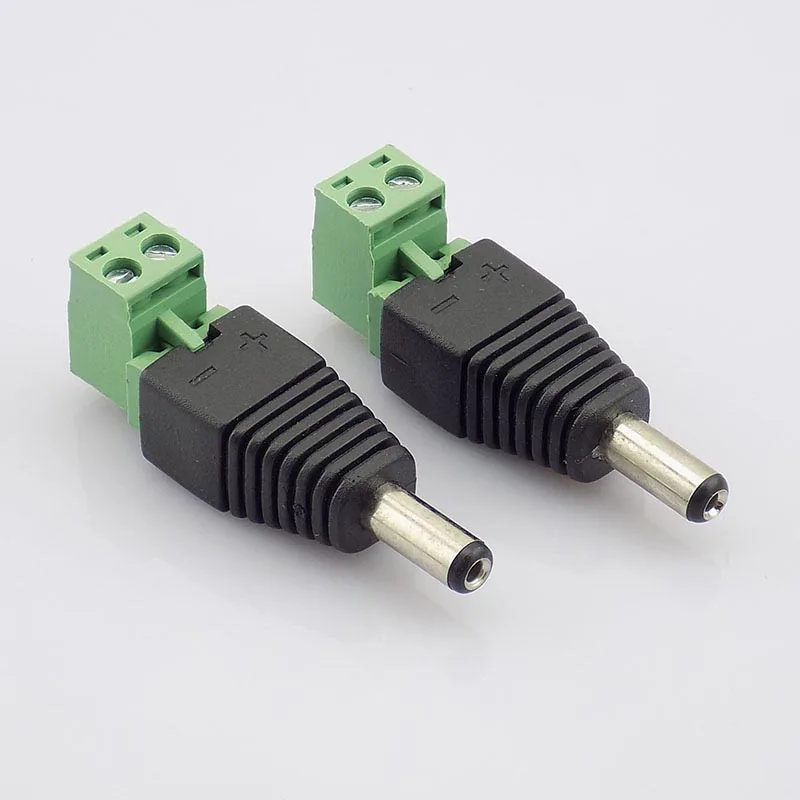 100pcs 5.5 x 2.1mm DC Male Plug Power Connector Adapter Power Supply for CCTV Camera Accessories Security led strip light L19