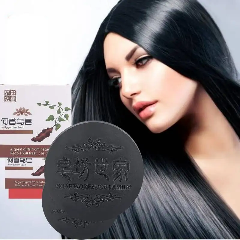 Polygonum Multiflorum Hair Unisex Shampoo Soap Prevent Loss White Turn Black Antipruritic Moist Repair Quality Health Care