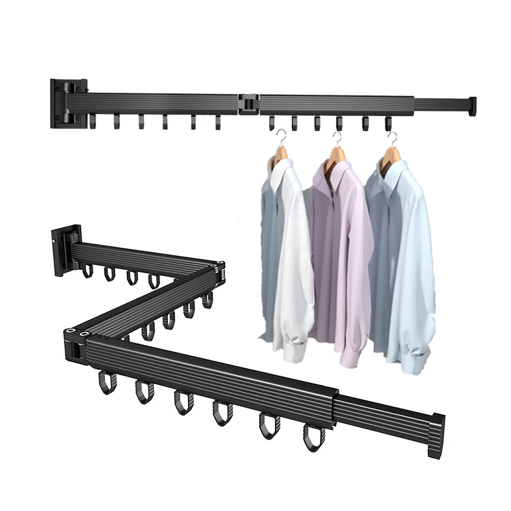 

Retractable Clothes Drying Rack Foldable Clotheshors Multi-port Home Laundry Hanging Rods Airer Saving Space Horse Drier Hangers