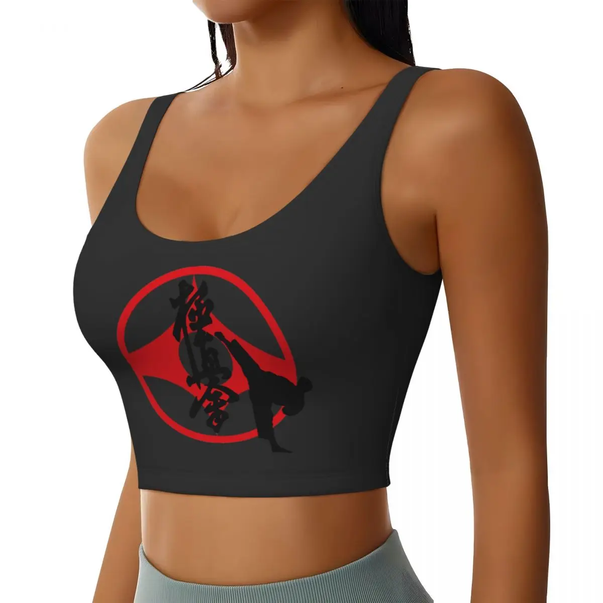 Custom Kyokushi Karate Workout Crop Tank Tops for Women Seamless Martial Arts Running Yoga Sports Bras