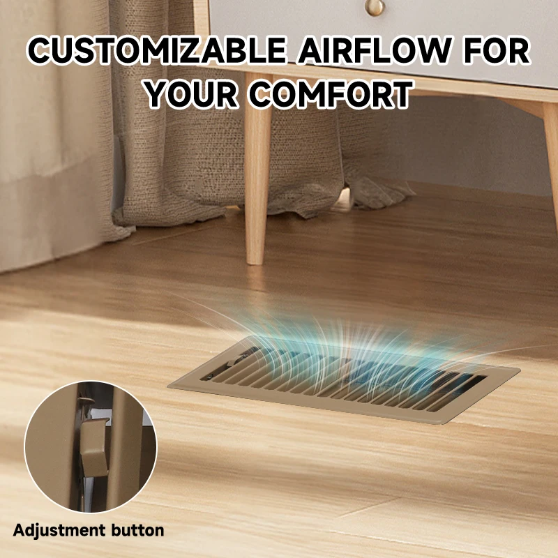 Prese d'aria a pavimento, 3×10 pollici, bianco/nero/marrone, griglie di ventilazione a pavimento, materiale resistente, adatto per uso domestico e in ufficio