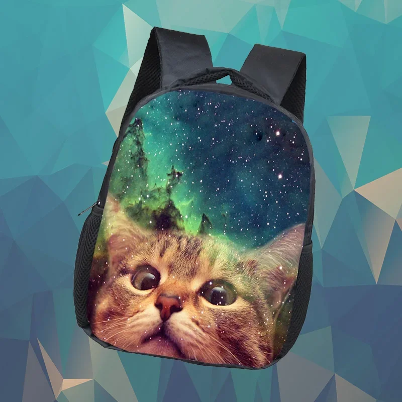 12 Zoll Galaxie Engel Katze Rucksack Kinder Schult aschen Mädchen Jungen Kindergarten Rucksäcke Baby Kleinkind Tasche Kinder Bücher tasche Geschenk