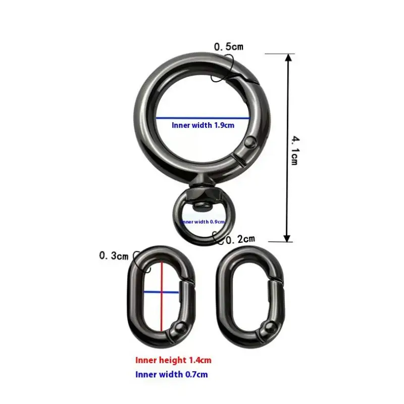 Drehbarer Karabinerhaken mit 2 Stück Federring-Schlüsselanhänger-Clips für DIY-Bastelarbeiten, Lanyard-Herstellung, Schlüsselring – Detail 6