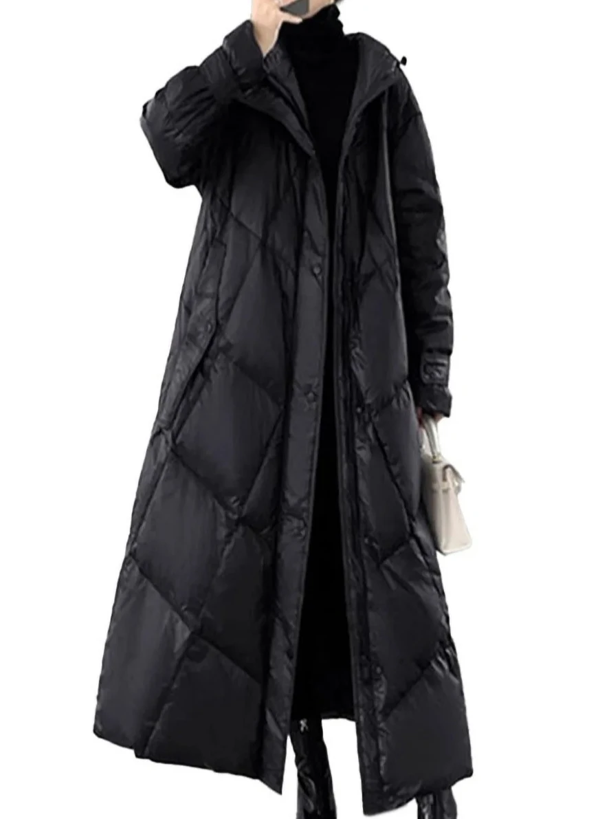 Verdikte katoenen damesjas in Koreaanse stijl, halflange losse pasvorm met lange mouwen en ritssluiting, warme wintermodejas