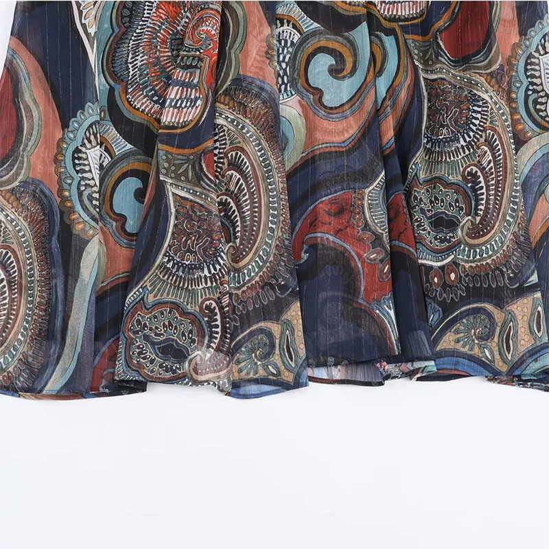 2025 New Autumn Skirts Women's Fashion Retro Print Elegant Long Women's Skirts Chic Young Joker Autumn Holiday Street Skirts