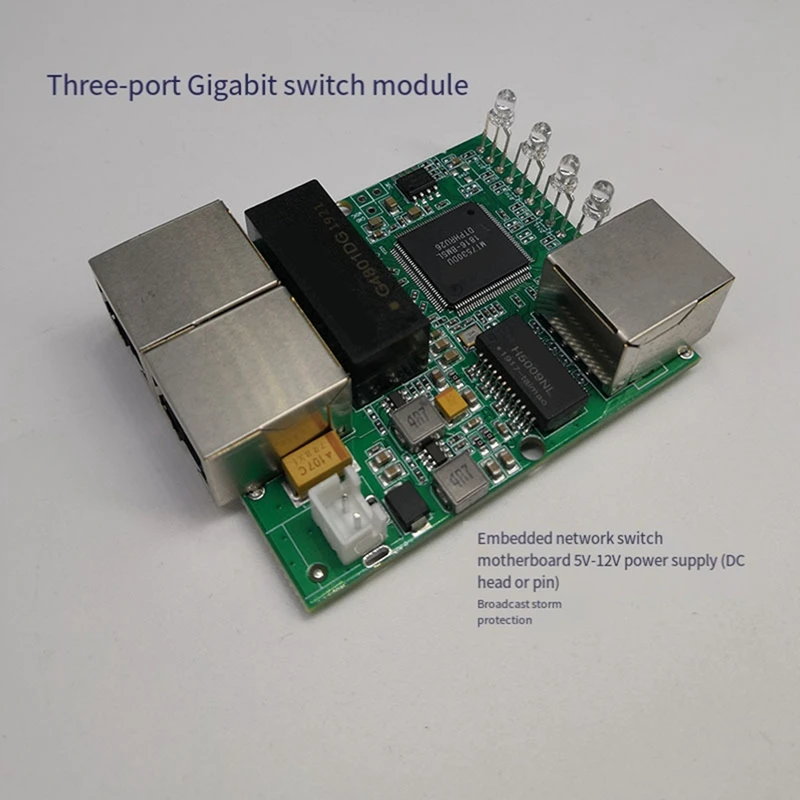 3-Port Gigabit Switch Module Is Widely Used In LED Line 5 Port 10/100/1000 M Contact Port Mini Switch Module PCBA Durable