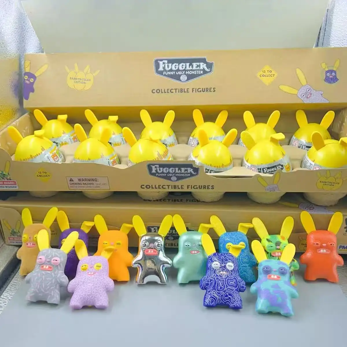 Fuggler Original Monster Stuffed Kinder Surprise Eggs Doll Rabid Rabbit Random Blind Box Capsule toy Model Toys Easter Gift