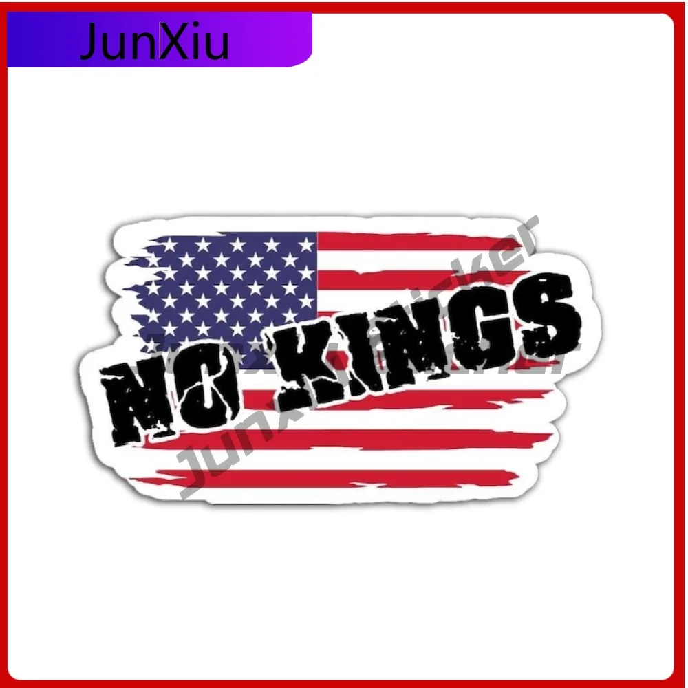 

No Kings American Flag Sticker Scratch-proof Vinyl Decal Anti-authoritarian Patriotic Funny Car Decoration Aesthetic Stickers