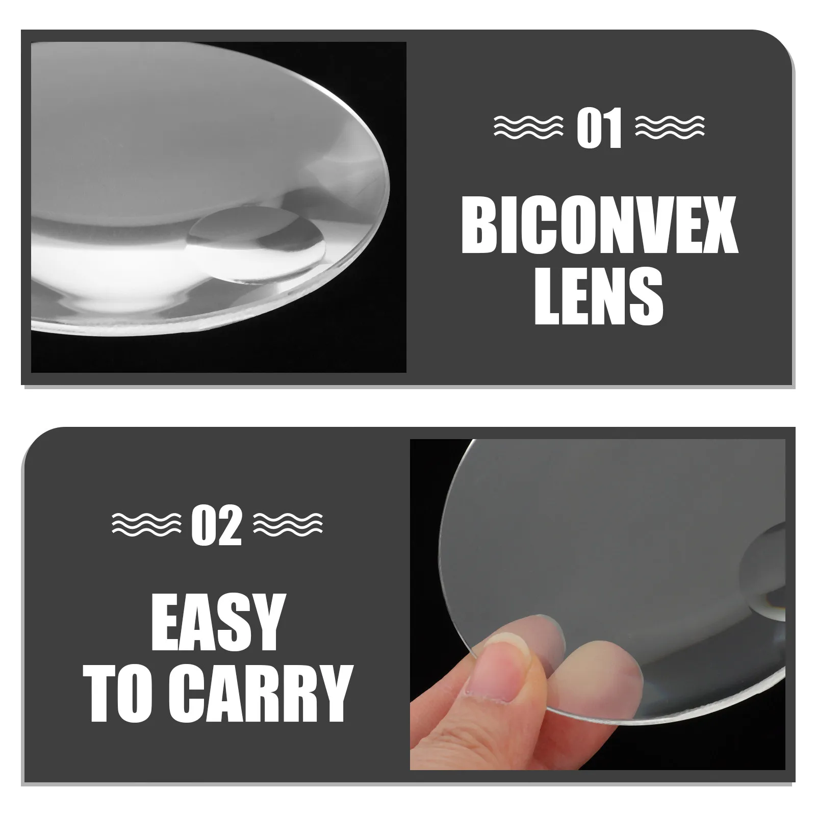 Glass Double Convex Lens Optical Lens Physics Teaching Experiment Tool Lab Science Classroom Optical Kits Clear Viewing