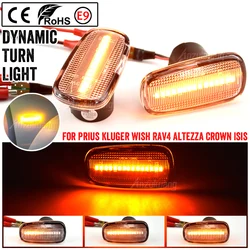 2Pcs Dynamic Blinker LED Side Marker Light Turn Signal Lamp For Toyota Land Cruiser Prius Kluger Wish RAV4 Altezza Crown Lexus