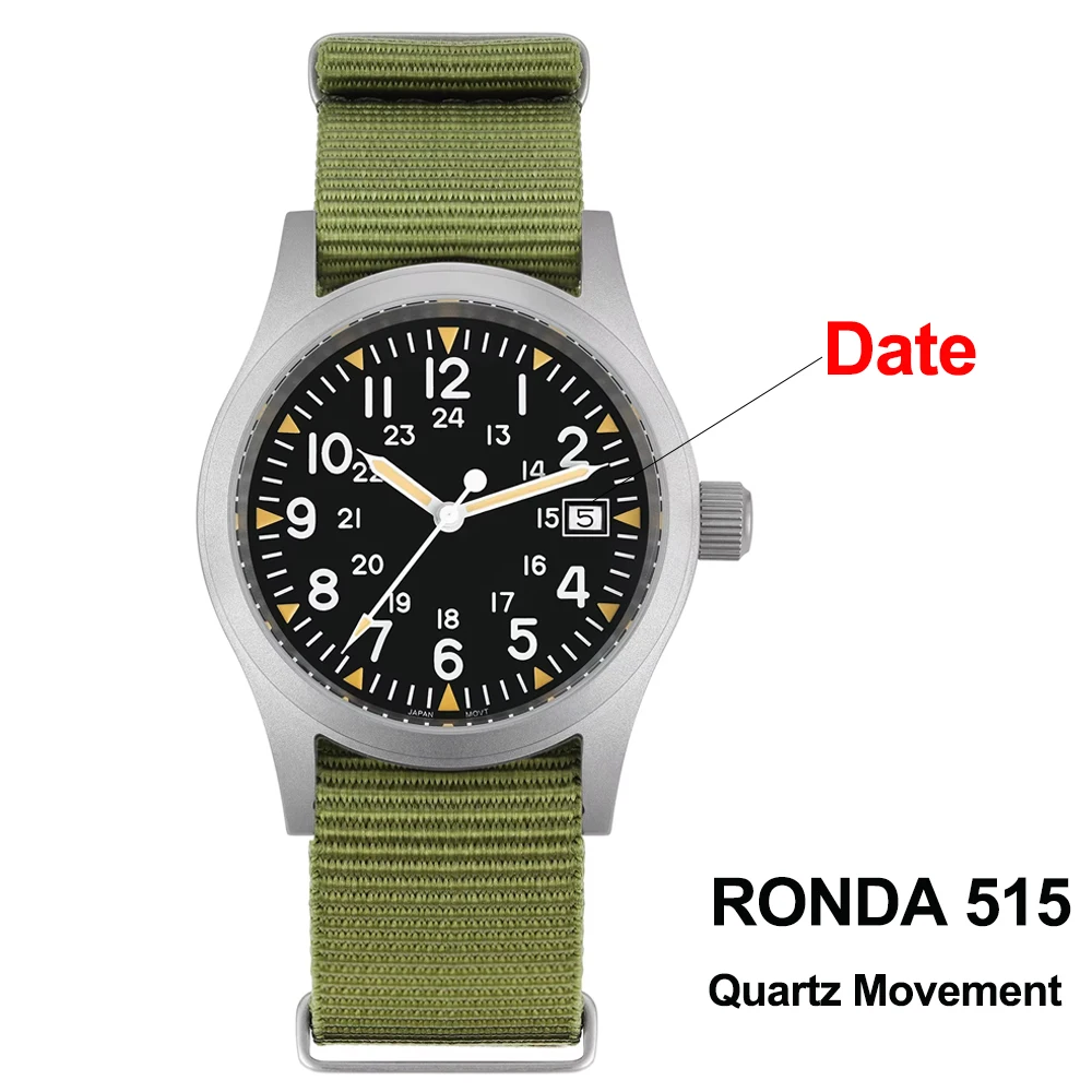 militado ミリタリーウォッチ 38mm サファイアガラス S29349245b42f4be0bf4d2c34e1308