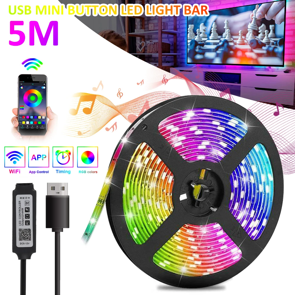 LED Strip Lights 5M RGB 5050 SMD Flexible Ribbon DIY Led Light Waterproof RGB LED Light TV LED BackLight Decoration