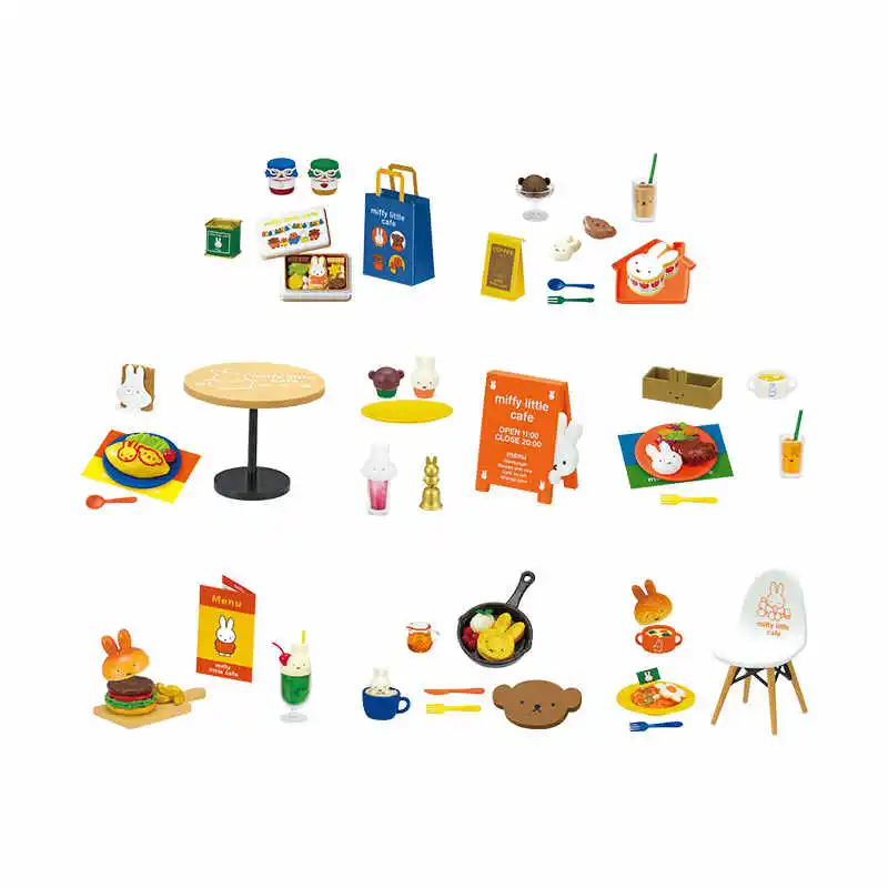 Genuine Re-Ment Miffy Picnic Blind Box Camping Scene Kitchen Tables Chairs Miniature Play Ornament Anime Figure Model Toy Gift