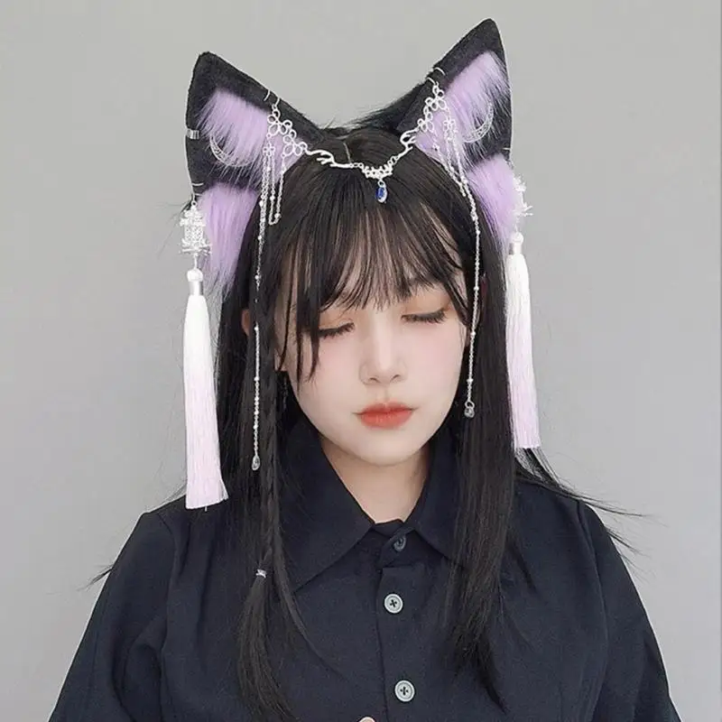 652F Sang Trọng Tua Rua Băng Đô Quấn Tóc Trung Quốc Cổ Đại Bèo Đầu Cosplay Đạo Cụ HairHoop Truyện Tranh Thể Hiện Mũ Đội Đầu