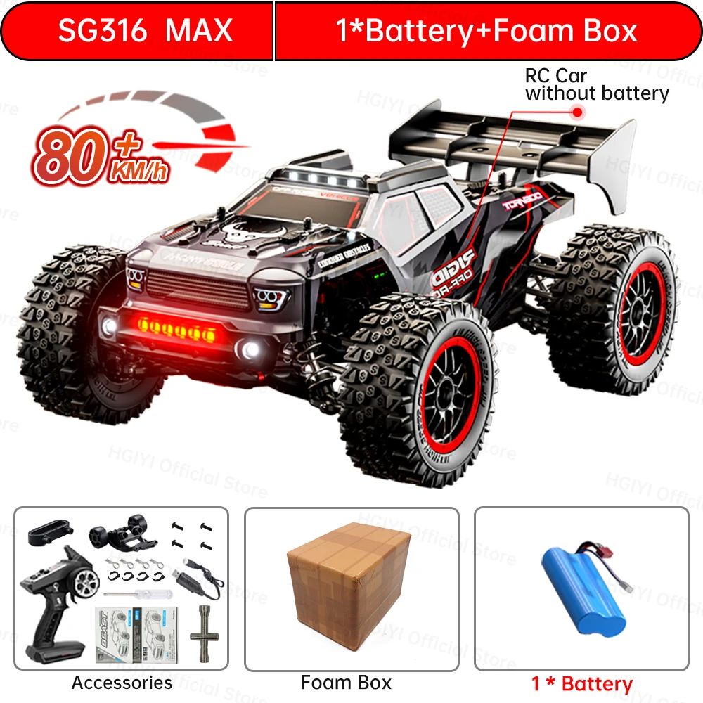 ZLL SG316 MAX/PRO 1:16 Hoge Snelheid Drift Racewagen 80 KM/H Of 40 KM/H Borstelloze Motor 4WD RC Auto Off Road Auto Speelgoed Voor Kinderen Geschenken