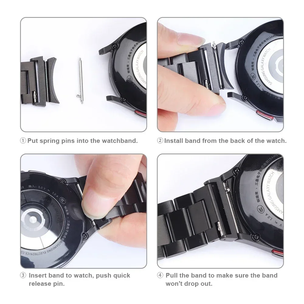 เพชรสําหรับ Samsung Galaxy Watch 7 6 5 4 44 มม.40 มม.ไม่มีช่องว่างปลายโค้งสําหรับ Galaxy Watch 6Classic 47/43 มม.