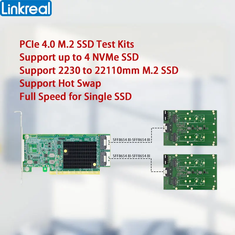 Linkreal SSD Testing Kits PCIe4.0 to M.2 NVMe Hot Plug Support