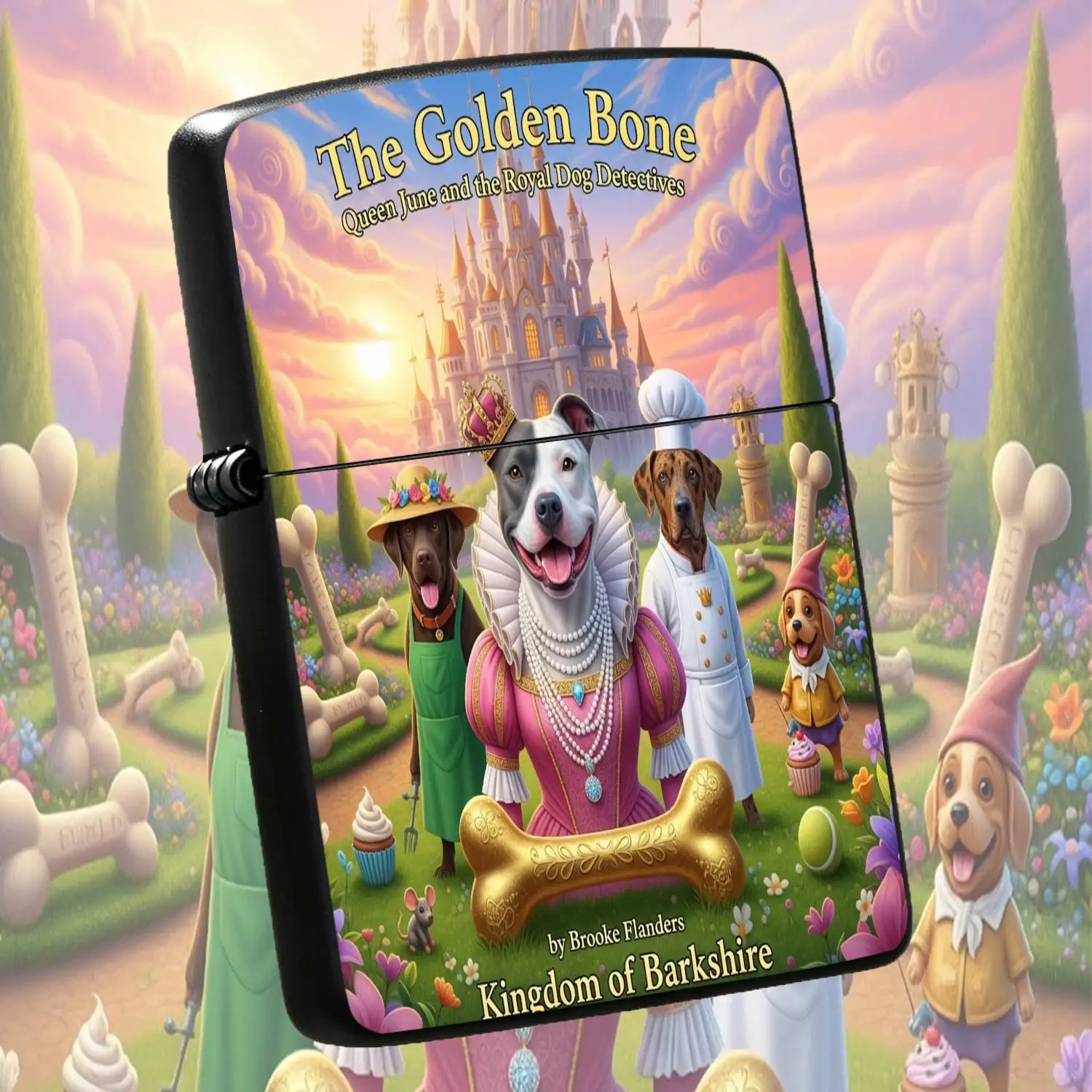 Whimsical Golden Bone Kingdom Lighter, Cute Royal Dog Detectives Fairy Tale Themed Portable Igniter, Creative Decorative Accessory for Daily Use, Gifting, Camping, Hiking, Indoor and Outdoor All  A Humorous And Interesting Lighter