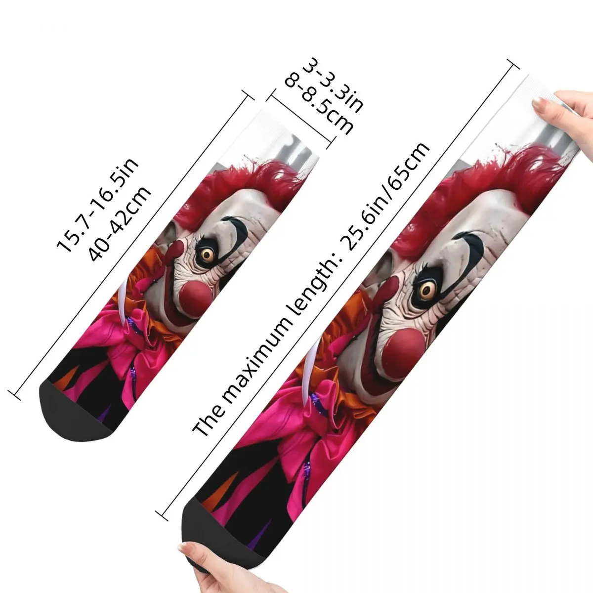 Crazy Sock for Men Rudy The Klown Hip Hop Killer Klowns From Outer Space Film Breathable Pattern Printed Crew Sock Novelty Gift