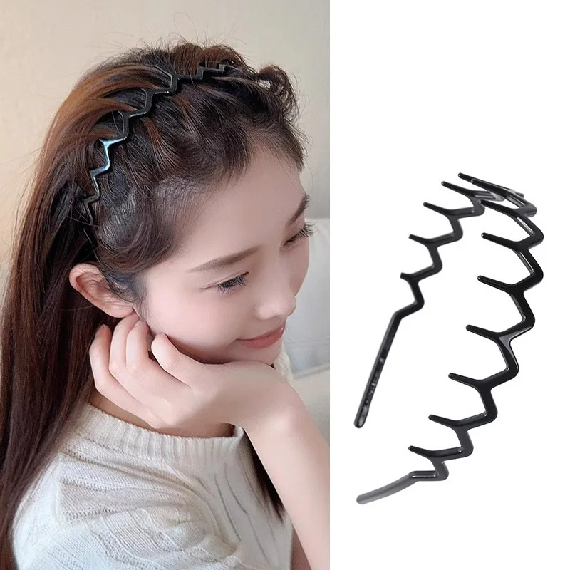 2/3Pcs Korean Resin Wave Toothed Headband For Women Girls Fashion Hair Band Non-Slip Notched Headband Headwear Hair Accessories