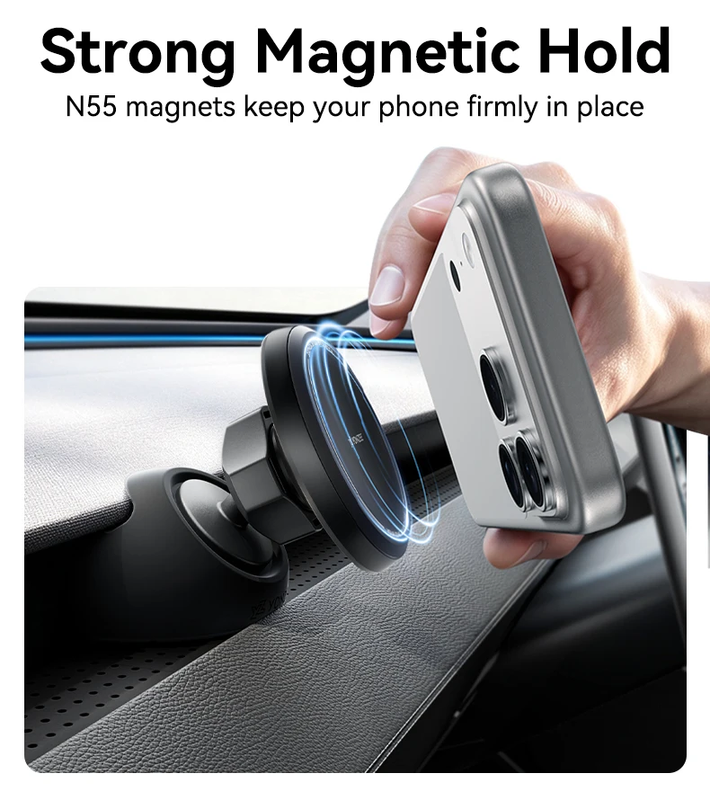 YZ für Tesla Model Y YL Model 3 Highland Juniper N52, starke magnetische Handyhalterung für Links- und Rechtslenker, Anti-Shake-Lüftungsschlitz-Halterung, Autohalterung für alle Handys, iPhone 17, 16, 15, Auto-Ständer – Navigationszubehör, Magsafe – Detail 7
