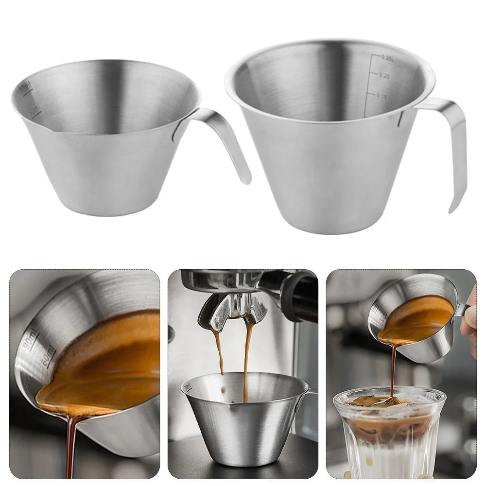 Spout Measuring Cup Espresso Ergonomic Handle Scale Ounce Cup Stainless Steel Frothing Pitcher Cup Coffee