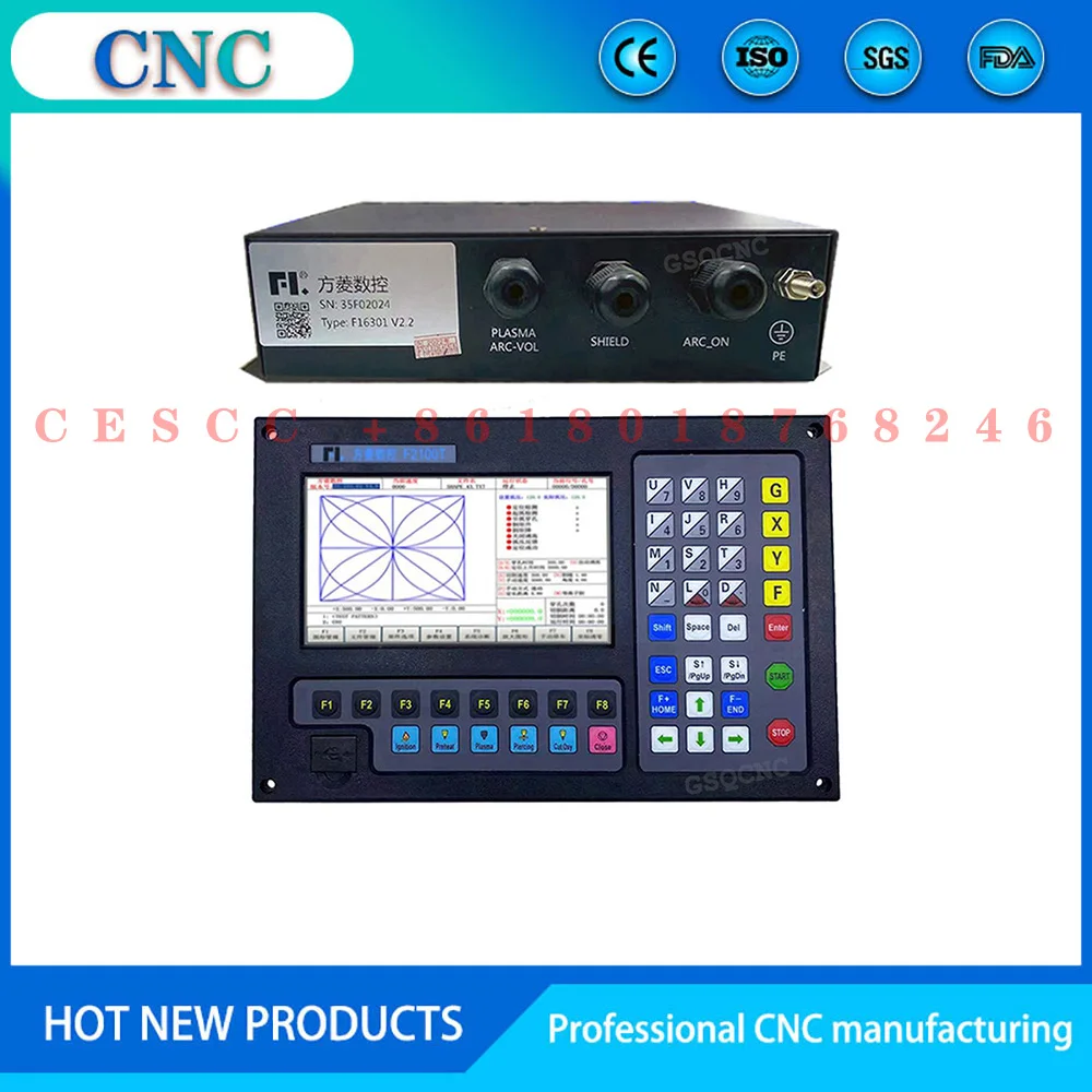 F2100T CNC plasma controller kit 2-axis flame cutting motion control system + lifting body JYKB-100-DC24V + f1510 remote control