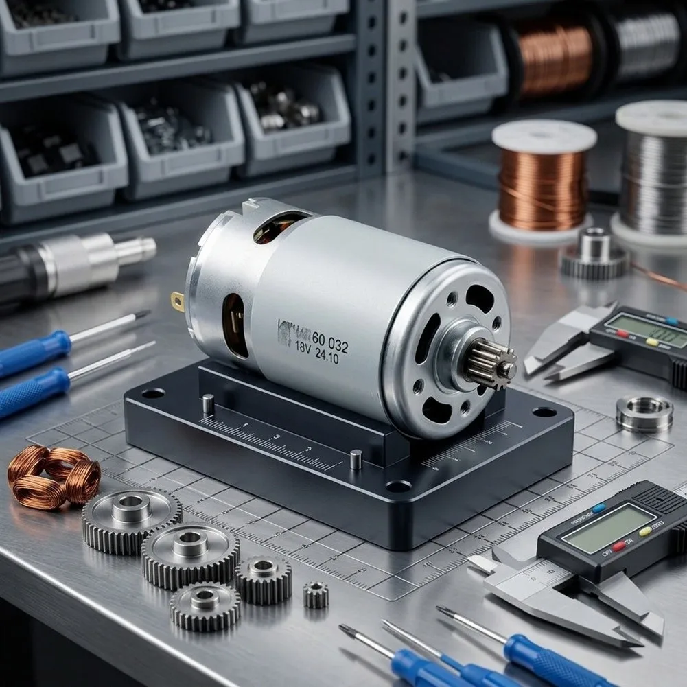 18V Replacement Motor with 12 Tooth Gear for 550 Type Electric Tools Supporting Use in Professional and DIY Drilling Tasks