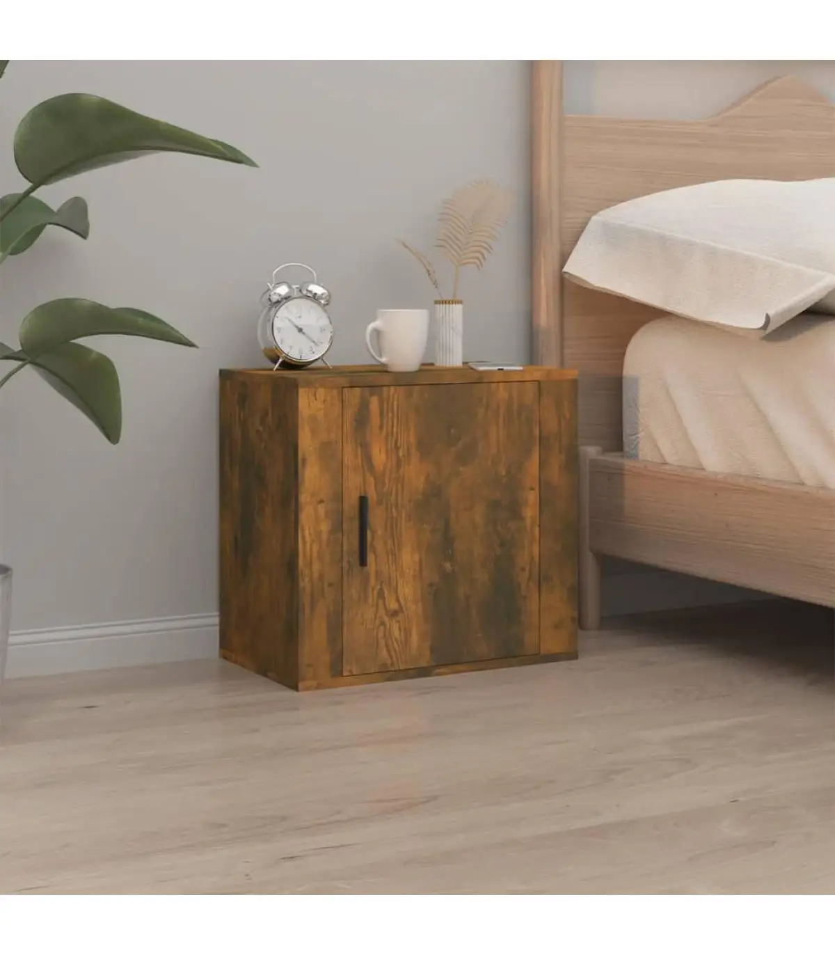 Bedside tables Wall bedside table oak color smoky 50x30x47 cm