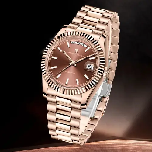 Imagen 2 del producto PAGANI DESIGN 2025 oro rosa nuevo DD36 lujo AR cristal de zafiro reloj automático para hombres fecha semana relojes de pulsera mecánicos hombres