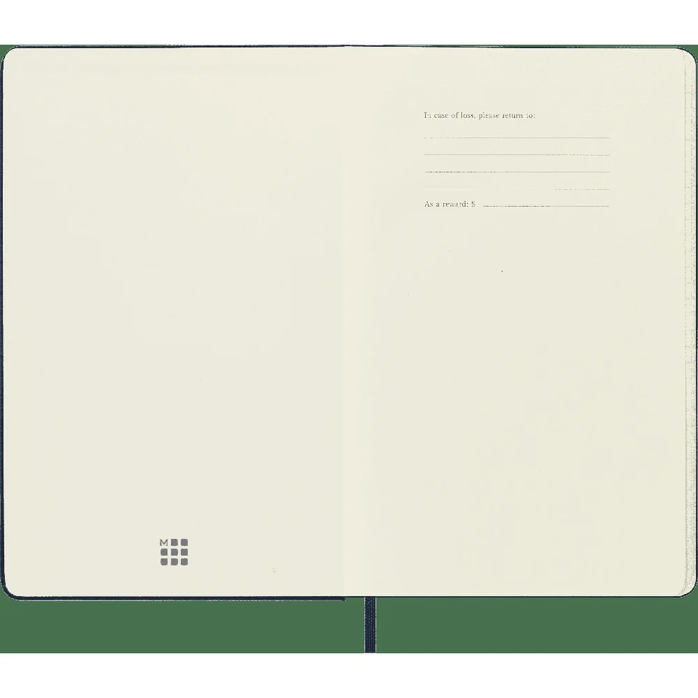 Notebook classico Grande copertina rigida a righe A5 240 pagine Chiusura elastica Tasca espandibile Segnalibro Angoli arrotondati 180 gradi aperti