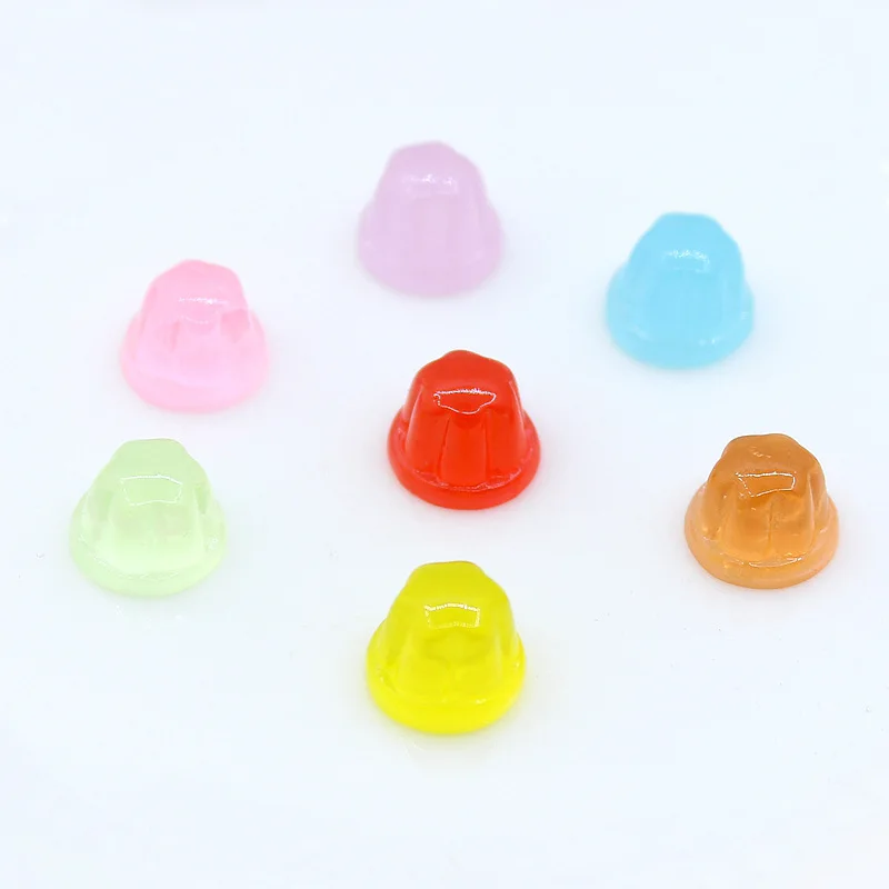 10pcs Resin Pudding Kawaii Fake Food Miniature Craft Material Scrapbooking Figurine Cabochon Accessories Flatback Embellishments