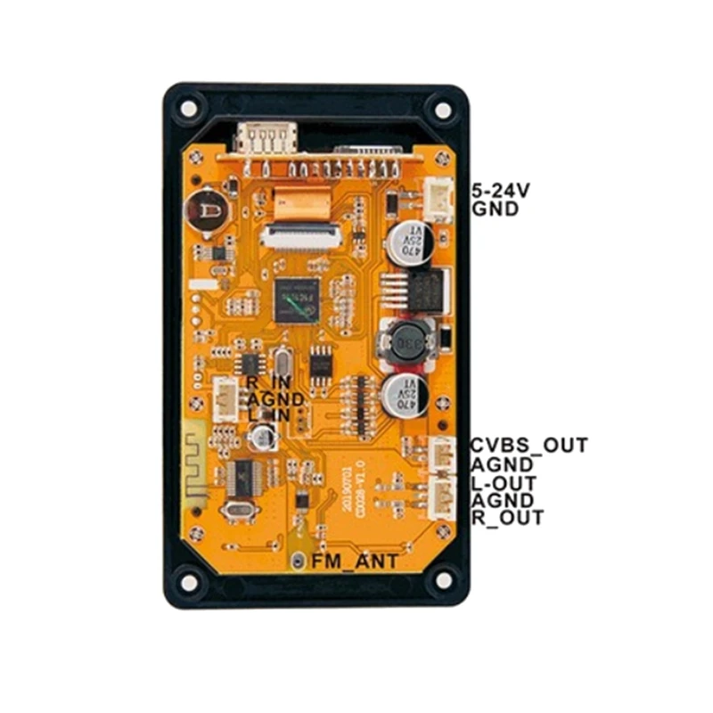 MP3 ถอดรหัสบลูทูธ 5.0 เครื่องรับสัญญาณเสียงสเตอริโอเครื่องเล่นวิดีโอ HD FLAC WAV APE ถอดรหัสวิทยุ FM สําหรับเครื่องขยายเสียงรถยนต์