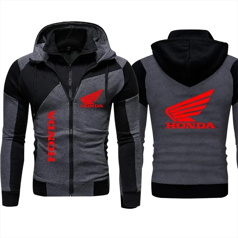 2024 Autumn Honda Hoodie Motorcycle Jacket Honda Red Wing Logo Print Hooded Sweatshirt Biker Racing Jacket Fleece Men\'s Clothing