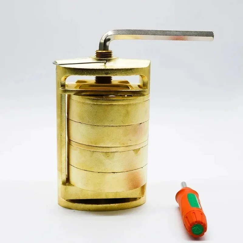 Two-Layer Double Tank Bronze Handler Denture Flask Press Compress with Wrench and Handle