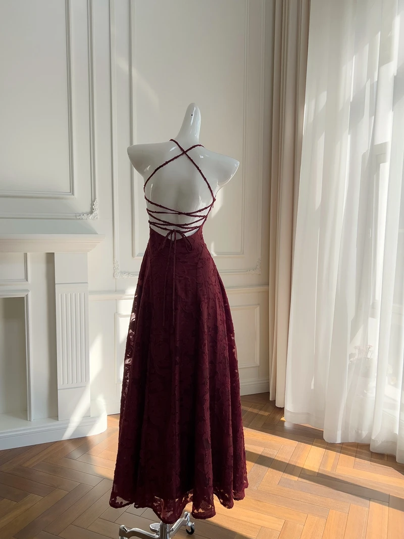 

Red Off-oulder Gown Bal Strap Evening Dr Holiday Faionable Wedding Celebration Long Skirt High Waist Polyester