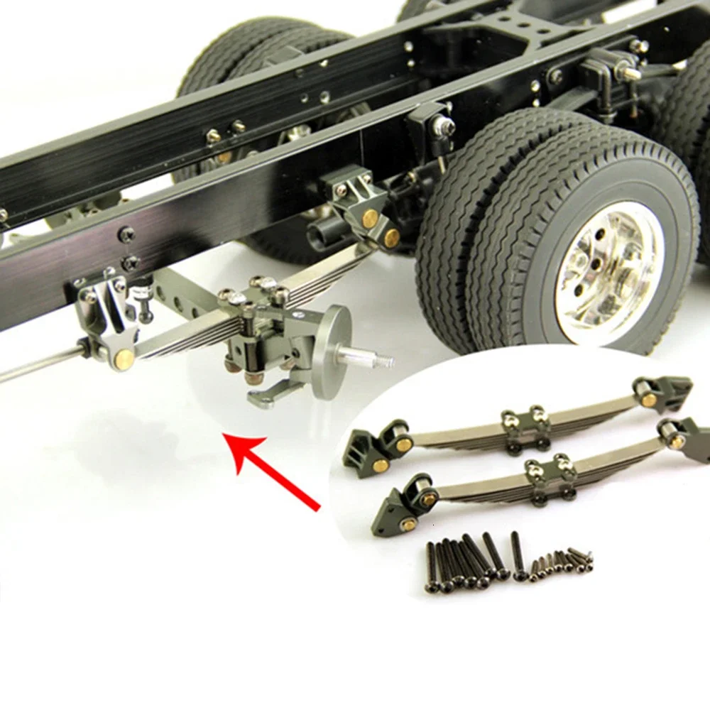 1 para Metal Unpower przednia oś zawieszenie dla 1/14 Tamiya RC samochód Tow Drag ciężarówka z przyczepą Man Scania części zamienne