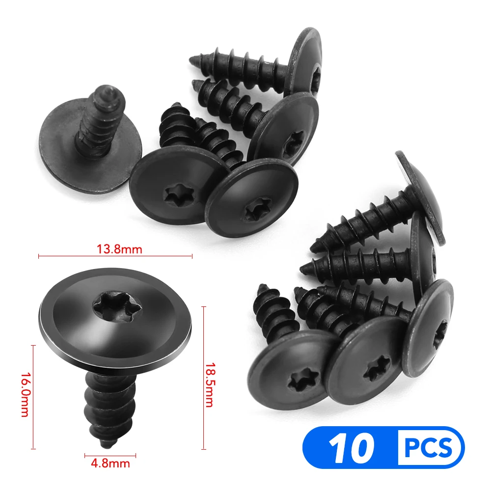 10x Car Engine Splash Guard Self Tapping Screws for Seat Leon lbiza VW Golf Tiguan Ford Focus Skoda rapid YETI Superb Octavia