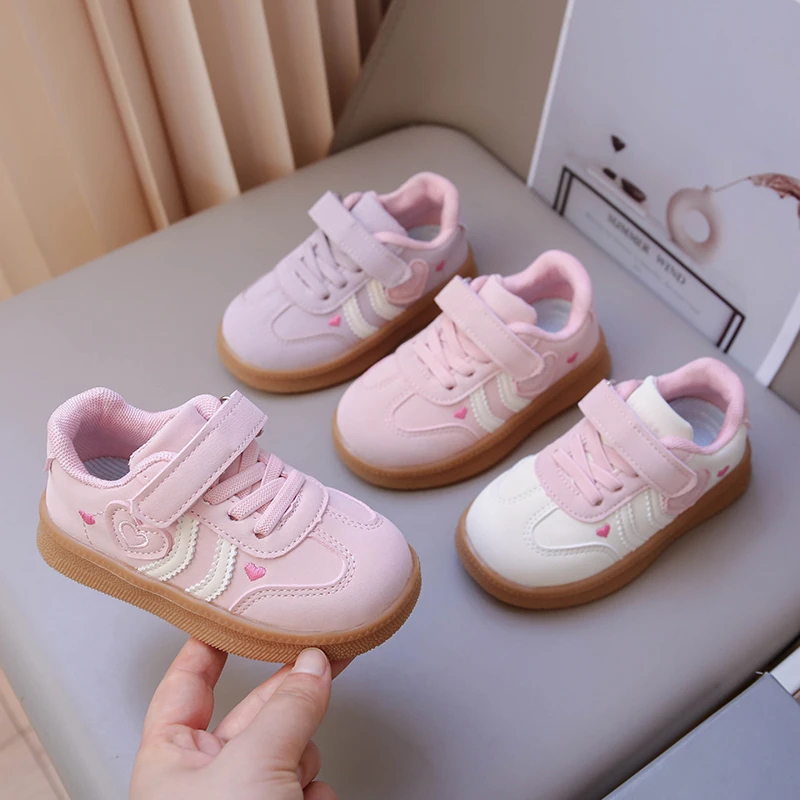 2026 New Girls Fashion Flower Design Casual Shoes Kids Non Slip Comfortable Student Sneakers Outdoor Breathable Sports Shoes