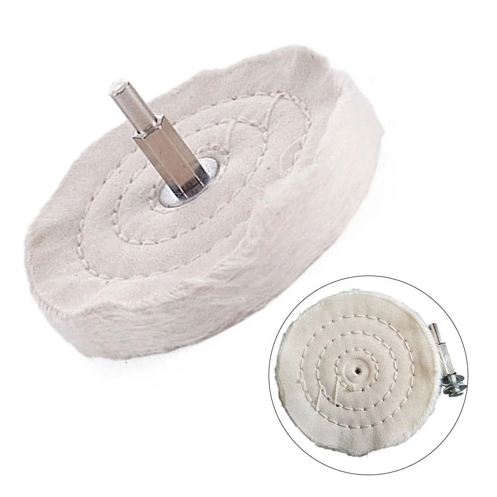 

Polishers Accessory Polishing Wheels 1 Set White 6mm Handle Dia Accessories Cotton Cloth Workshop Equipment New