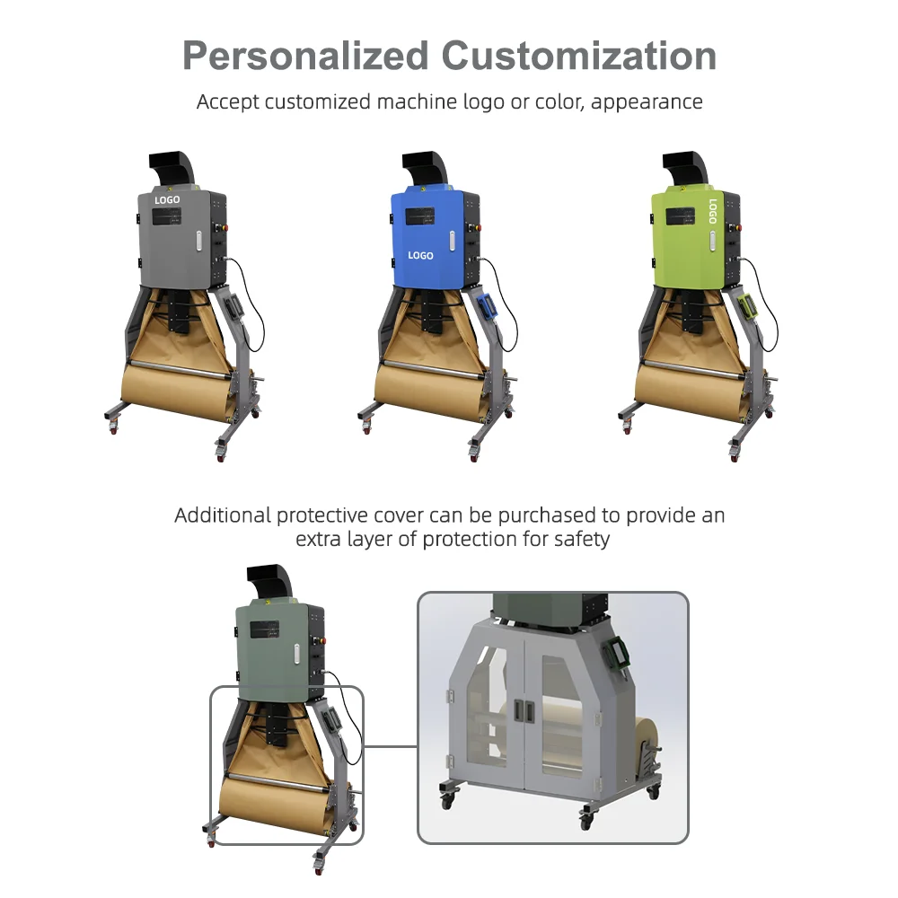 High Safety Level New Fanpak Kraft Paper Making Fold Shape Paper Cushion NP-EC760 Motor Engine Paper Cushion Pad Machine