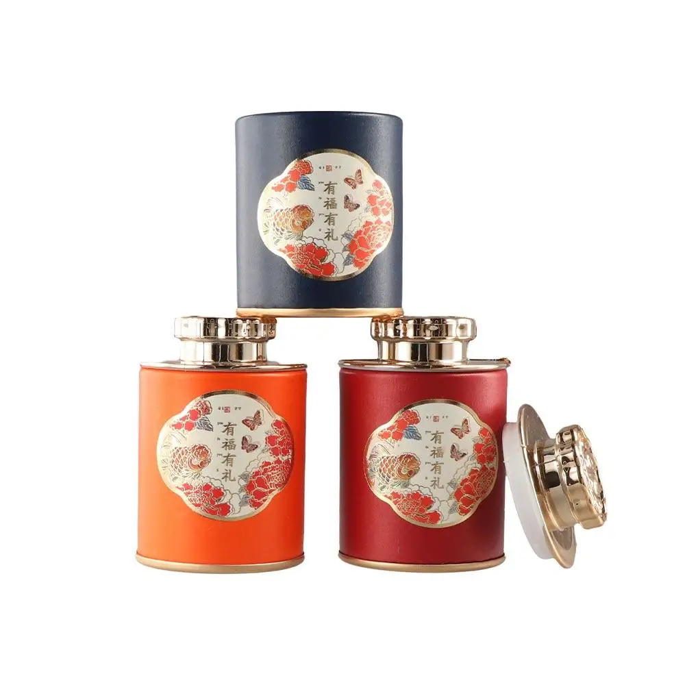 2024 Dragon Paper Empty Tea Tin Can Portable Small Tea Canister Exquisite Mini Tea Packaging Box Home