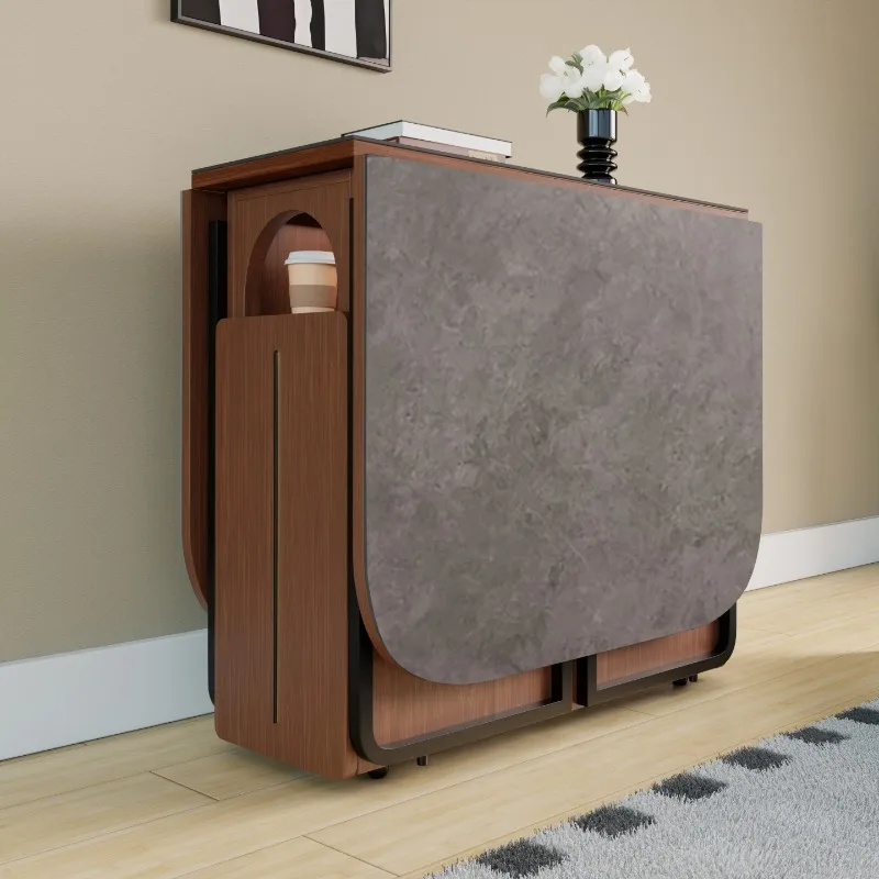 

Rectangle Integrated Dining Table Modern Kitchen Design Folding Dining Table Side Cabinet Simple Muebles De Cocina Furnitures