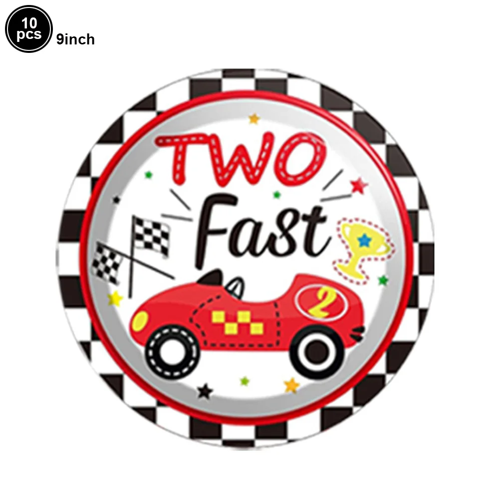 Junge Zwei Schnelle Jahre Alt Racing Auto Party Liefert Einweg Papier Dessert Platten Geschirr Servietten Tasse Geburtstag Party Dekoration – Detail 7