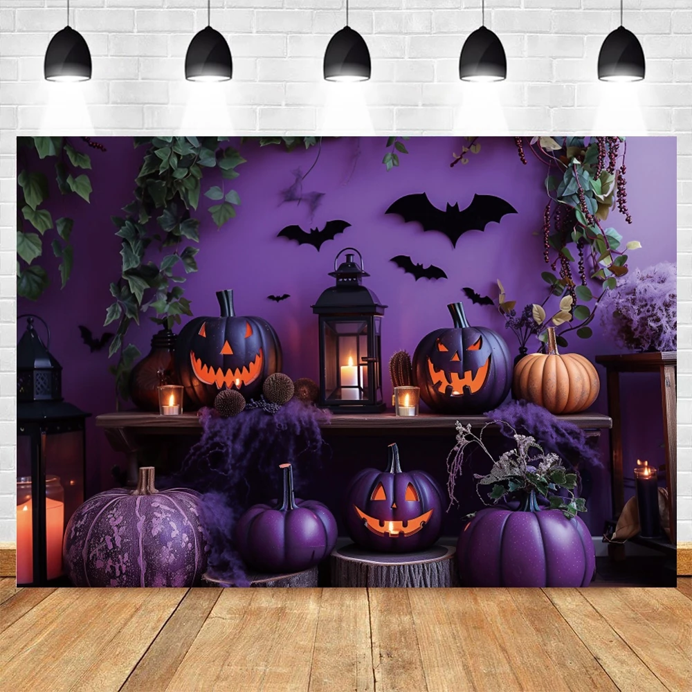 Halloween Portrait Photography Backdrops Witch Castle Forest Pumpkin Scene Party Decoration Photographic Background Photo Studio