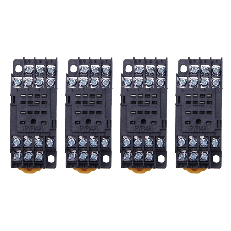 4X PYF14A Base presa relè di potenza su guida DIN 14 Pin per MY4NJ HH54P MY4