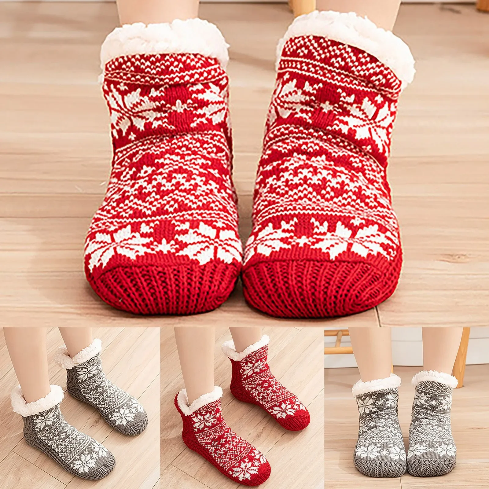 جوارب ثلج كاواي مرجانية مخملية للنساء ، منتصف الساق ، مبطنة من القطيفة ، شتوية ، دافئة ، متوسط الطول ، زوج واحد