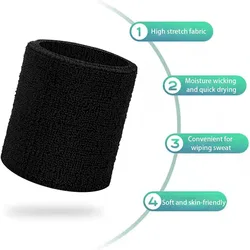 Wristbands for Men and Women, Breathable Tennis Wristbands Sweat-Absorbent Multi-Purpose Wristbands for Basketball, Running, Gym